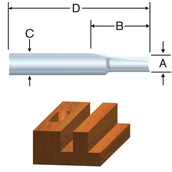 Router Bit 3/16 Straight, Vermont American, Mfr#: 23101