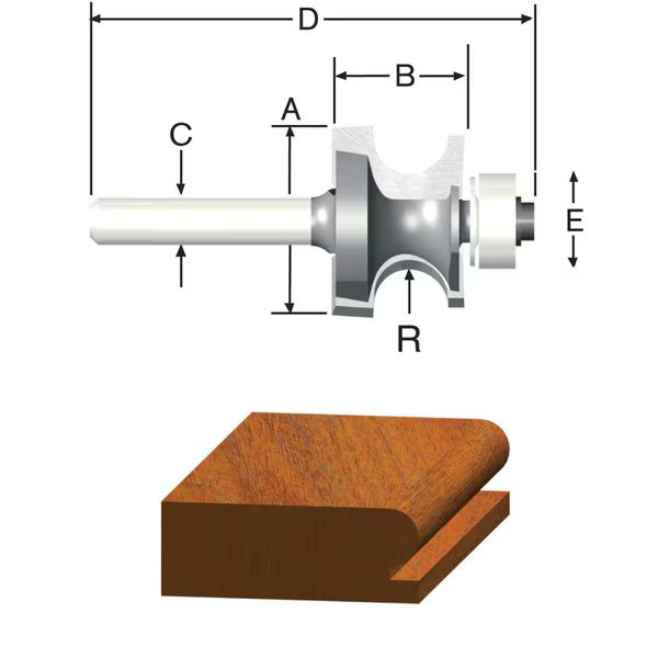 Router Bit 3/16 Edgebead, Vermont American, Mfr#: 23138