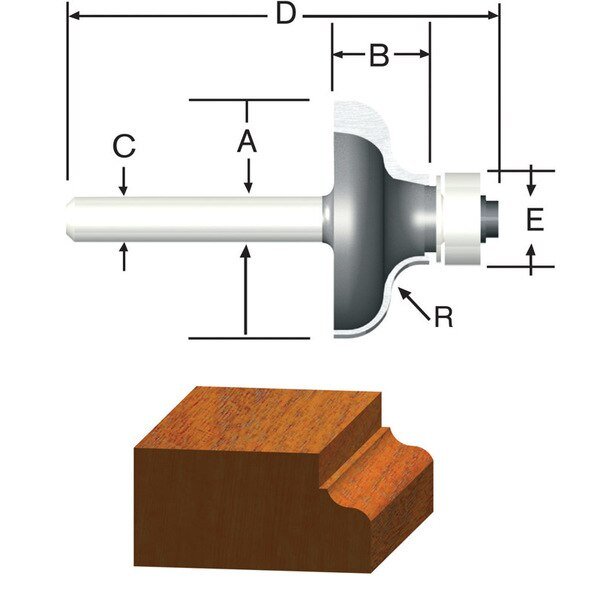 Router Bit 3/16R Ogee, Vermont American, Mfr#: 23145