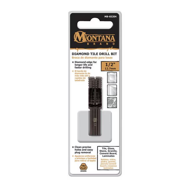 TILE DRILL BIT 1/2"" DIAM, Diamond Tile, Mfr#: MB-65204