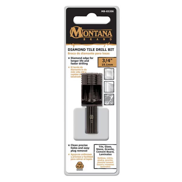 TILE DRILL BIT 3/4"" DIAM, Diamond Tile, Mfr#: MB-65206