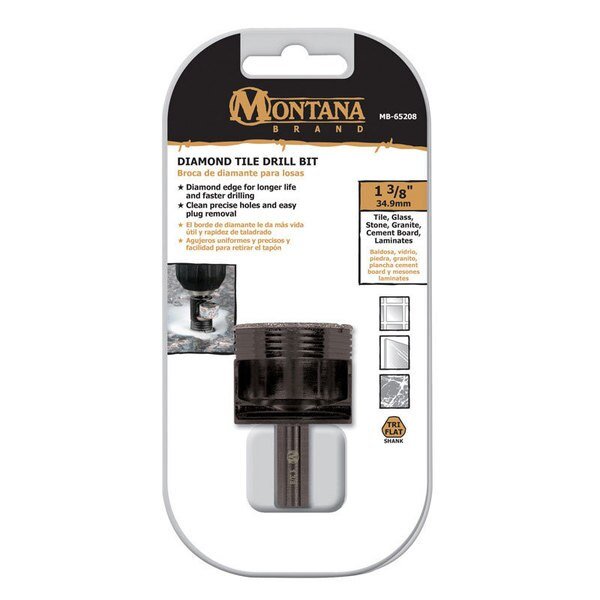 TILE DRILLBIT1-3/8"" DIAM, Diamond Tile, Mfr#: MB-65208