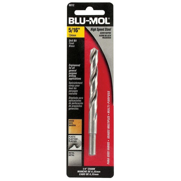 BIT DRILL 5/16""1/4SHANK, Blu-Mol, Mfr#: 6012