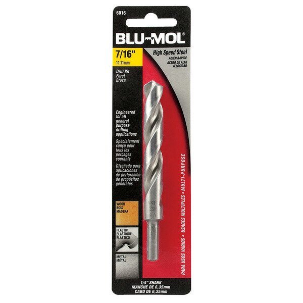 BIT DRILL 7/16"" 1/4SHANK, Blu-Mol, Mfr#: 6016