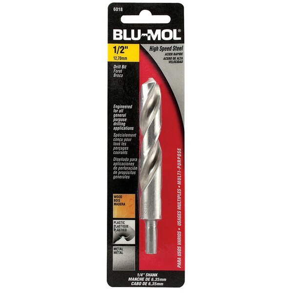BIT DRILL 1/2"" 1/4SHANK, Blu-Mol, Mfr#: 6018