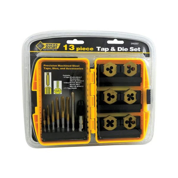 Tap & Die Set (Mm) 13Pc, Steel Grip, Mfr#: DR62057MM