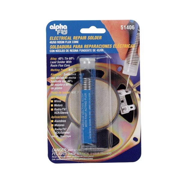 Solder 40/60 Rosin Core, Alpha Fry, Mfr#: 51406