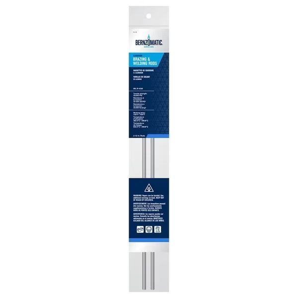 1/5 in. D X 12 in. L Aluminum Welding Rods , 2PK, Bernzomatic, Mfr#: 328636
