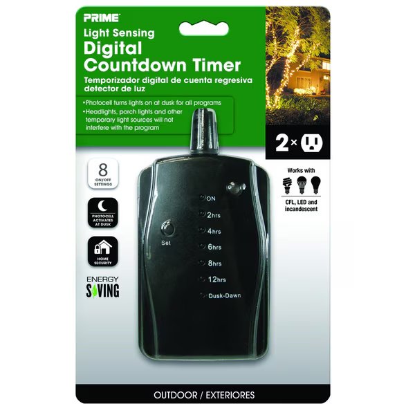Timer Outdr 24Hr W/2Out, Prime, Mfr#: TNOLED02-RC