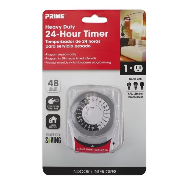 TIMER IN24HR  W/NTLT&OUT, Prime, Mfr#: TNINL2412-RC