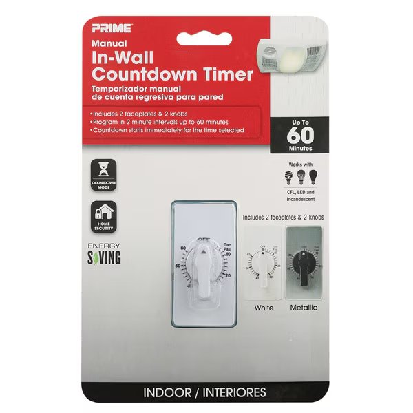 In Wall Sprng Wnd Timer, Prime, Mfr#: TNIW060-RC