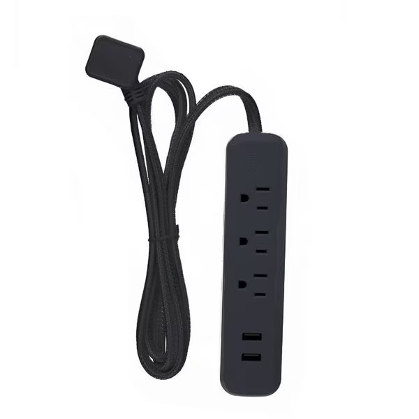 Powerstrip 3Out 2Usb Blk, Globe Electric, Mfr#: 78472