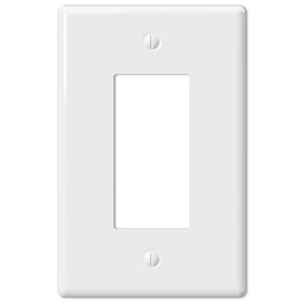 Metro White 1 gang Ceramic Rocker Wall Plate, Amerelle, Mfr#: 3000RW
