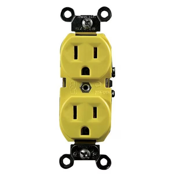 OUTLET YELLOW 5-15R 125V, Leviton, Mfr#: WBR15-00Y