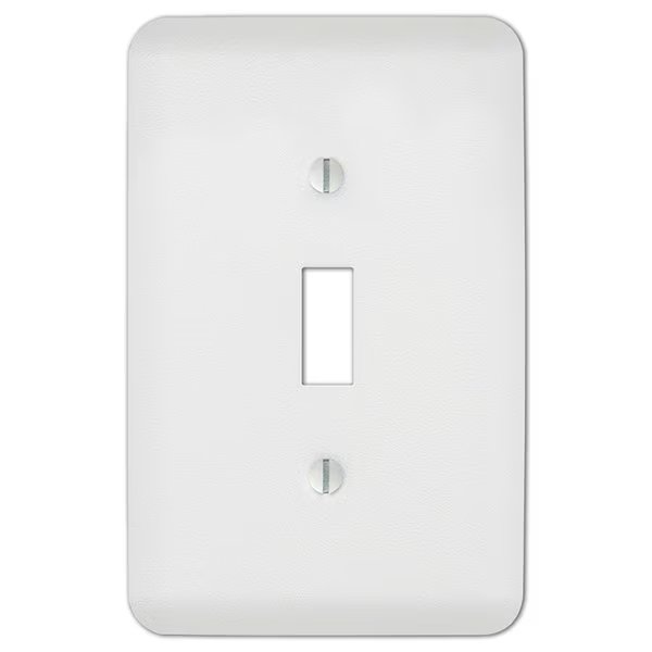 Perry Textured White 1 gang Stamped Steel Toggle Wall Plate, Amerelle, Mfr#: 635TW