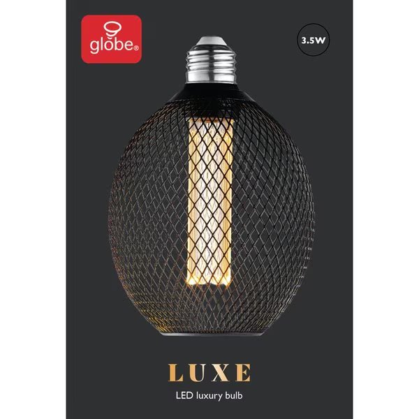 Luxe G40 E26 (Medium) Filament LED Bulb Amber Soft White 40 W, Globe Electric, Mfr#: 35876