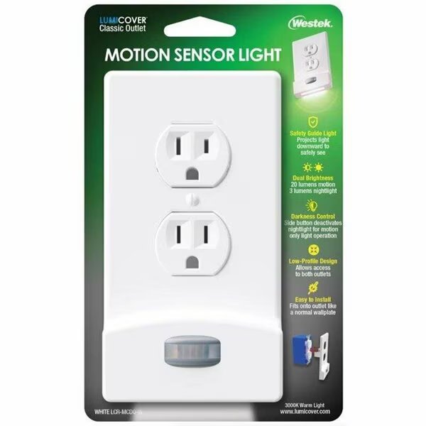 NGTLIGHTS WALL PLT DPLX 1G, Westek, Mfr#: LCR-MCDO-W
