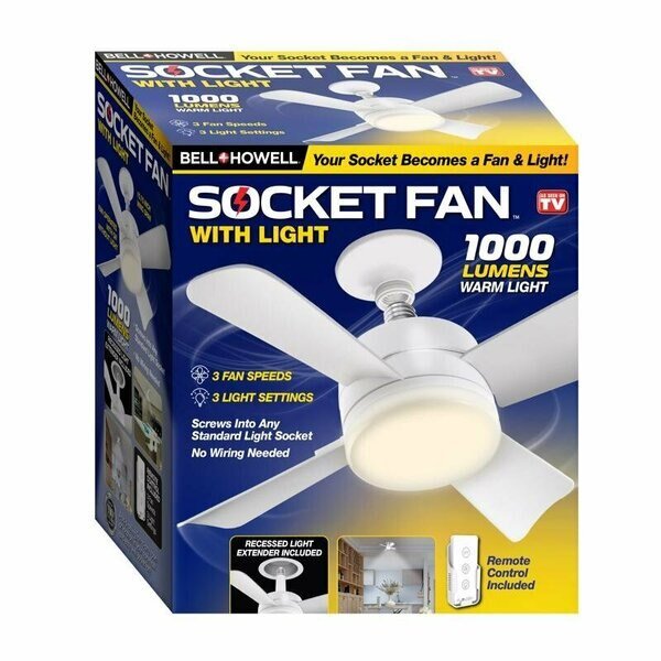 SOCKET FANLIGHT WHITE LED, Bell + Howell, Mfr#: 8563