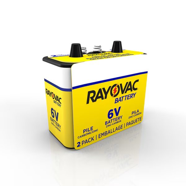 BATTERY ZNC CRBN 6V 2PK, Rayovac, Mfr#: 944-2RC