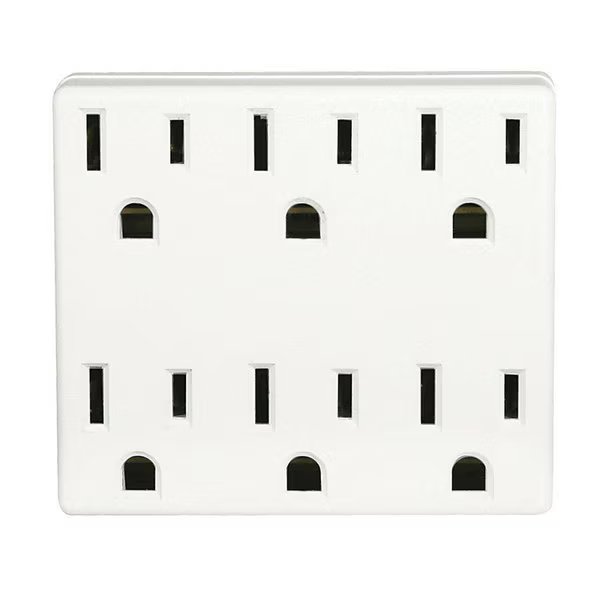 Adaptr Outlet 6 Wht 15A, Leviton, Mfr#: C22-6ADPT-00W