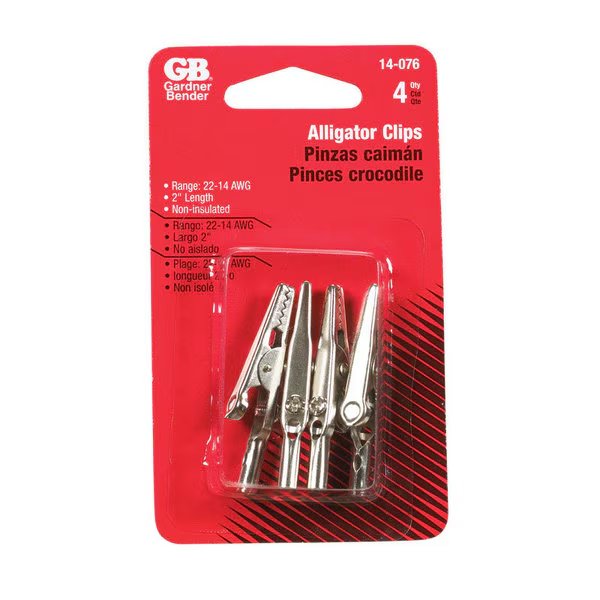 CLIP ALLIGATOR2""5AMP 4PK, Gardner Bender, Mfr#: 14-076