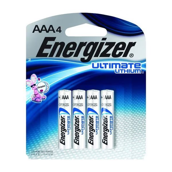 Ultimate Lithium AAA 1.5 V 1250 Ah Battery L92BP-4 4 pk, Energizer, Mfr#: L92SBP-4