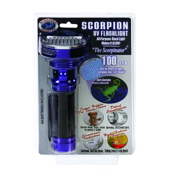 Scorpion 100 LED Assorted LED UV Flashlight AA Battery, Scorpion Master, Mfr#: 900212