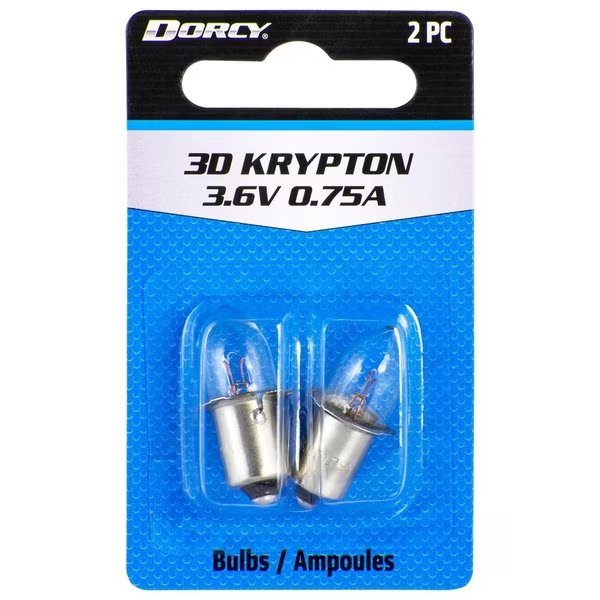 3D Krypton Flashlight Bulb 3.6 V Bayonet Base, Dorcy, Mfr#: 41-1661