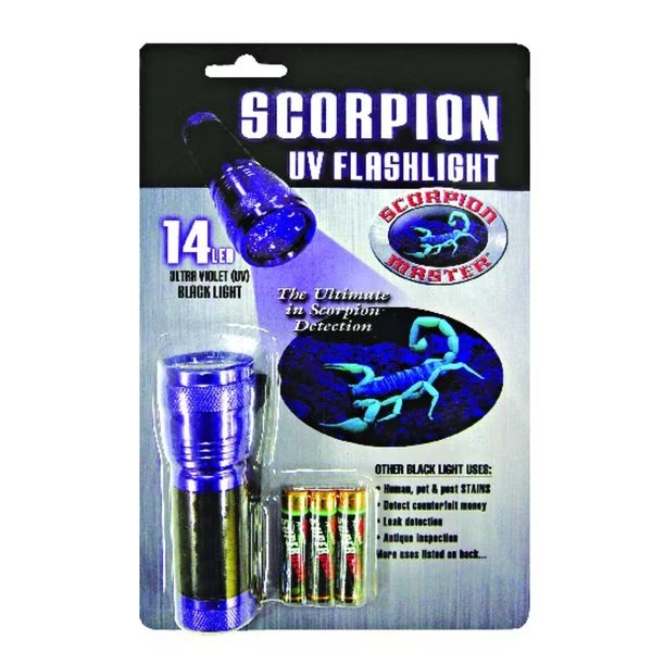 Scorpion 14 LED Black/Purple LED UV Flashlight AAA Battery, Scorpion Master, Mfr#: 302479