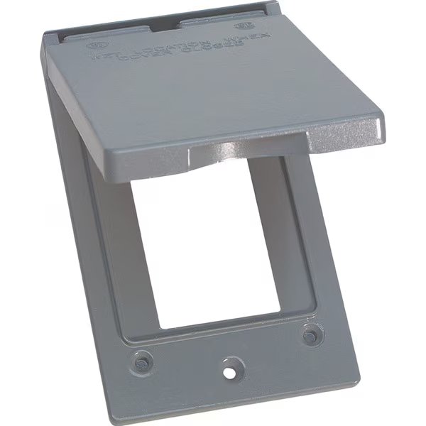 Electrical Box Cover, 1 Gang(s), Rectangular, Metal Die-Cast, GFCI Cover, Sigma Electric, Mfr#: 14248