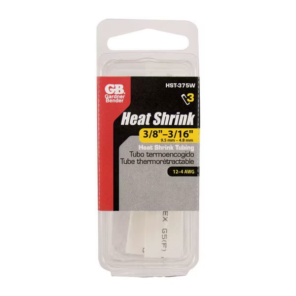 HEAT SHRK TUBE WHT3/8PK3, Gardner Bender, Mfr#: HST-375W