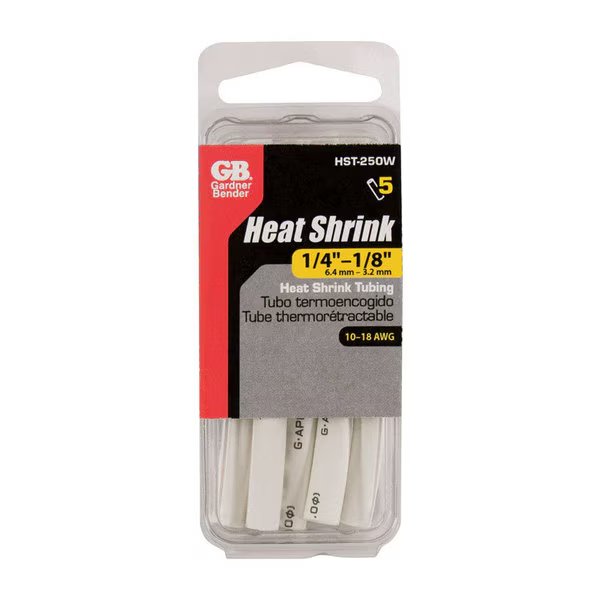 HEAT SHRK TUBE WHT1/4PK5, Gardner Bender, Mfr#: HST-250W