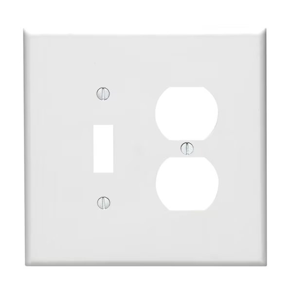 WALPLAT 2G CMBO WHT RCTG, Leviton, Mfr#: 88105-000