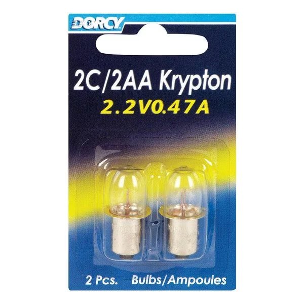 2C/2AA Krypton Flashlight Bulb 2.2 V Bayonet Base, Dorcy, Mfr#: 41-1662