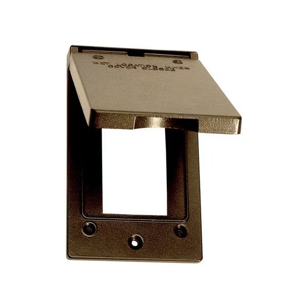 Electrical Box Cover, 1 Gang(s), Rectangular, Metal Die-Cast, GFCI Cover, Sigma Electric, Mfr#: 14248BR
