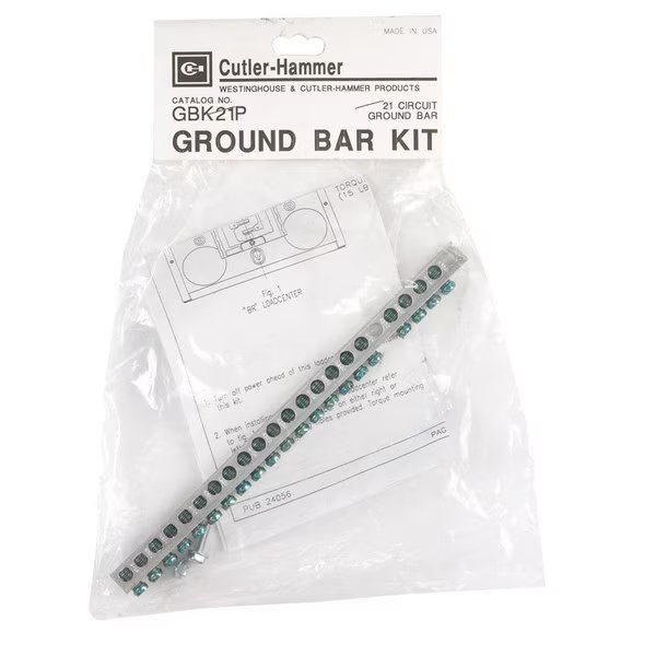 Bar Ground 21 Terminals, Eaton Cutler-Hammer, Mfr#: GBK21P