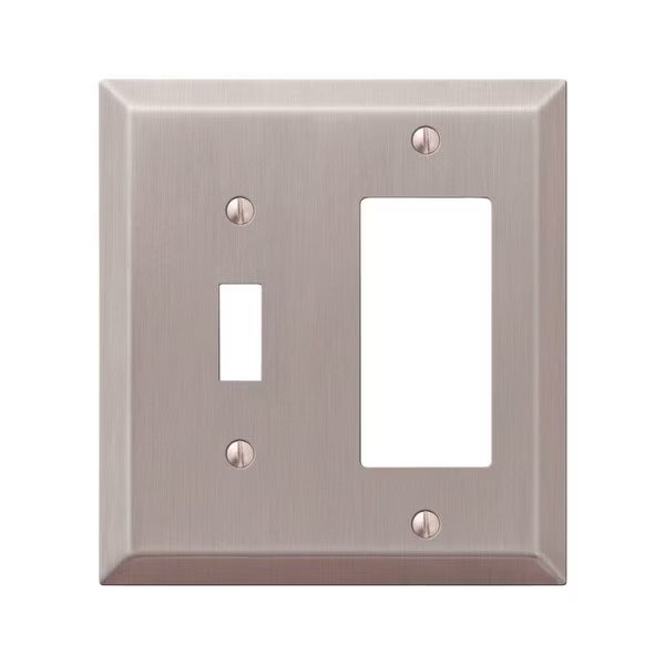 Wallplt 1Tog/1Rckr Bn, Amerelle, Mfr#: 163TRBN