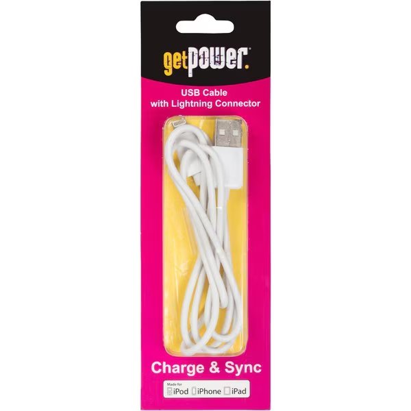 GetPower 3 ft. L Lightning to USB Cables 1, Get Power, Mfr#: GP-USB-IPH5