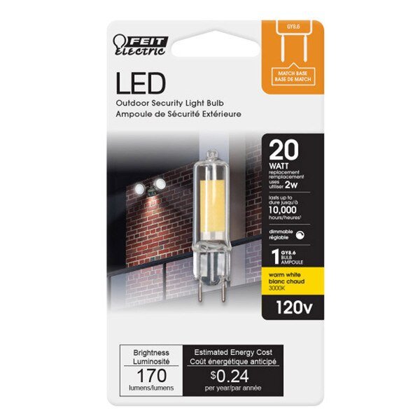 LED T4 GY8.6 WW 20W DIM, Feit Electric, Mfr#: BP20G8.6/830LED