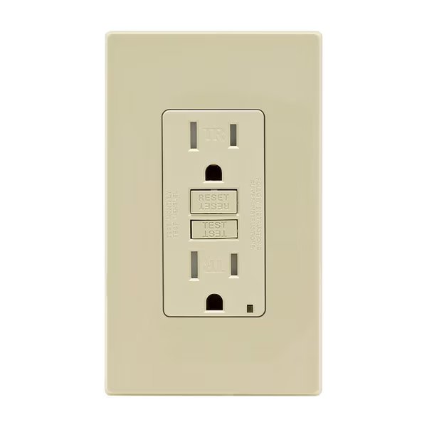 Gfi St Recpt&Wlplt15A Iv, Leviton, Mfr#: GFTR1-0PI
