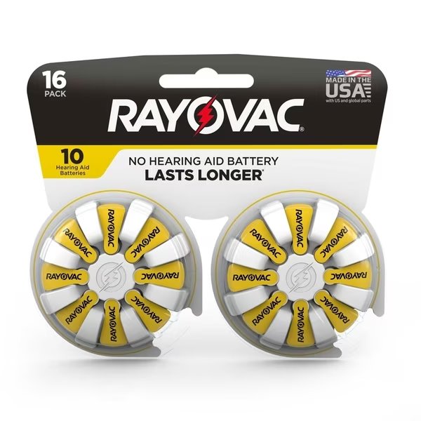 BATTERY HEAR AID 10 16PK, Rayovac, Mfr#: 10-16