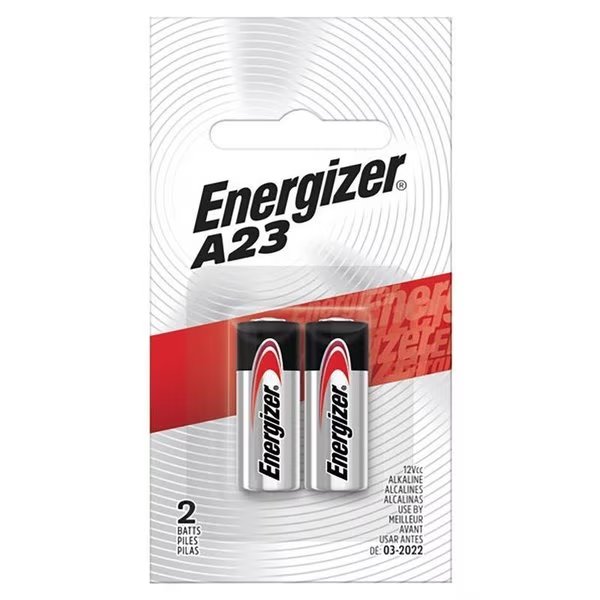 Alkaline A23 12 V 0.05 Ah Electronics Battery 2 pk, Energizer, Mfr#: A23BPZ-2
