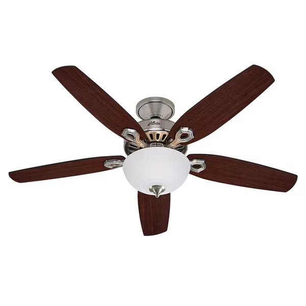 Hunter Builder Deluxe 52 in. Brushed Nickel LED Indoor Ceiling Fan, Hunter, Mfr#: 53090