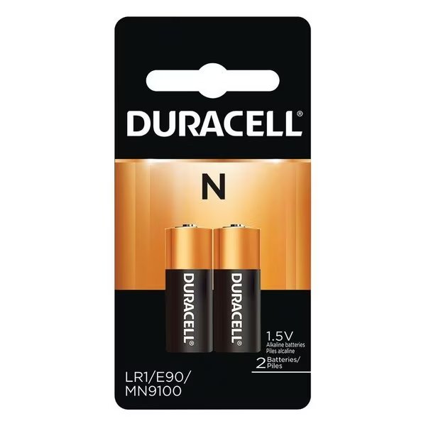 Alkaline N 1.5 V 0.8 Ah Medical Battery 2 pk, Duracell, Mfr#: MN9100B2PK