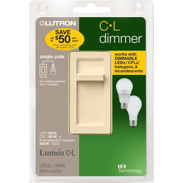 Dimmr Sld Lumea Cl Ltal, Lutron, Mfr#: LECL-150H-LA