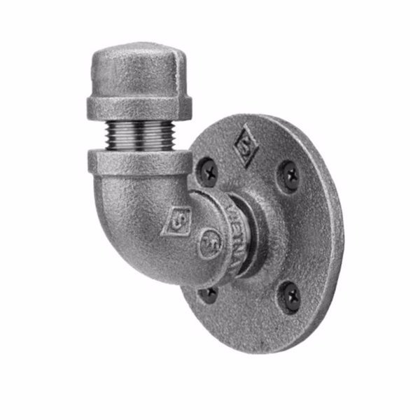 Industries 1/2 in. FIP each X 1/2 in. D FIP Black Malleable Iron Pipe Hook, Stz, Mfr#: 36612SGLHOOK
