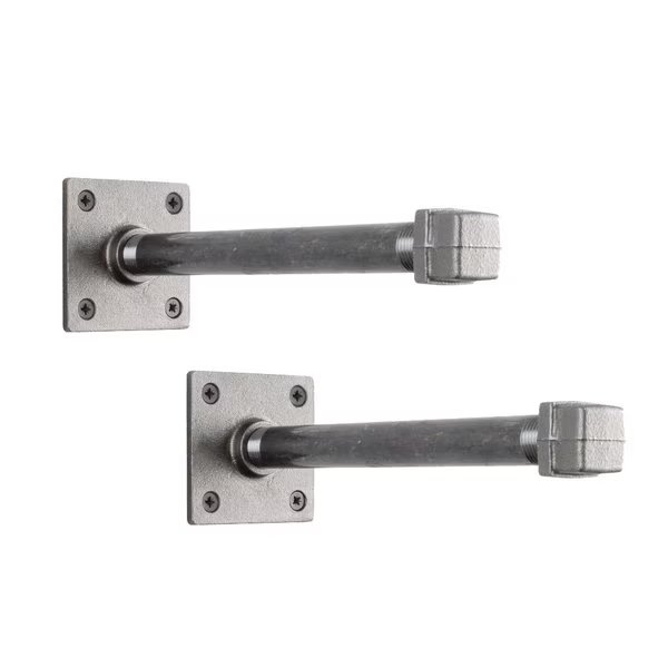 Black Steel Shelf Bracket 8  L, Stz, Mfr#: 366128SQLGBRKT2