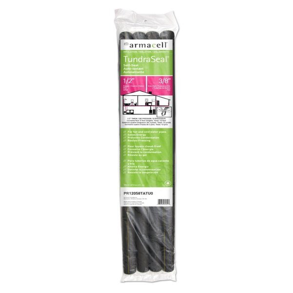 TundraSeal Self Sealing 1/2 in. X 3 ft. L Polyethylene Foam Pipe Insulation, Armacell, Mfr#: PR12058TATU0