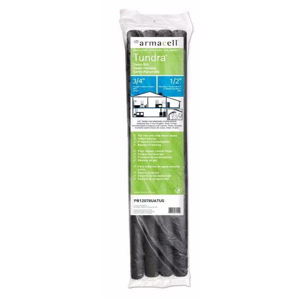 Tundra 3/4 in. X 3 ft. L Polyethylene Foam Pipe Insulation, Armacell, Mfr#: PR12078UATU0