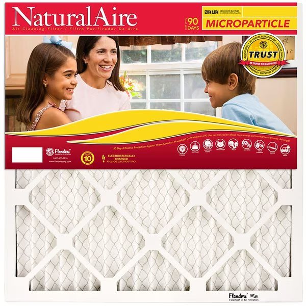 NaturalAire 20 in. W X 25 in. H X 1 in. D Synthetic 10 MERV Pleated Microparticle Air F, Aaf Flanders, Mfr#: 85256.012025